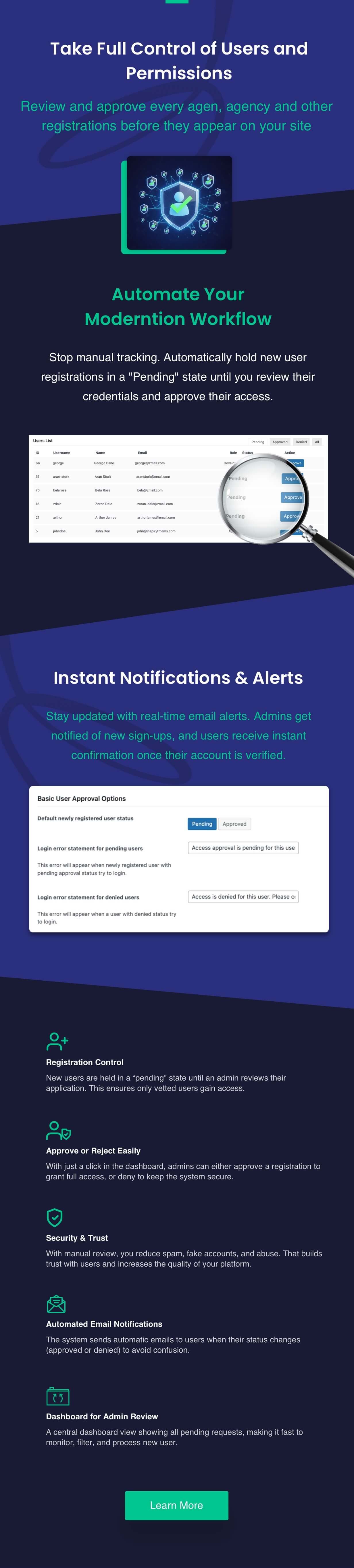 User Approval Management