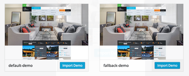 One click demo importer